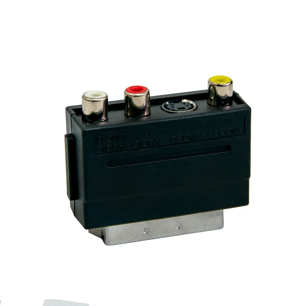 Перехідник SCART – 3 RCA + S-Video SH 3009, аудіо-відео адаптер, 21-пін Скарт-тюльпан із перемикачем in/out - фото 4