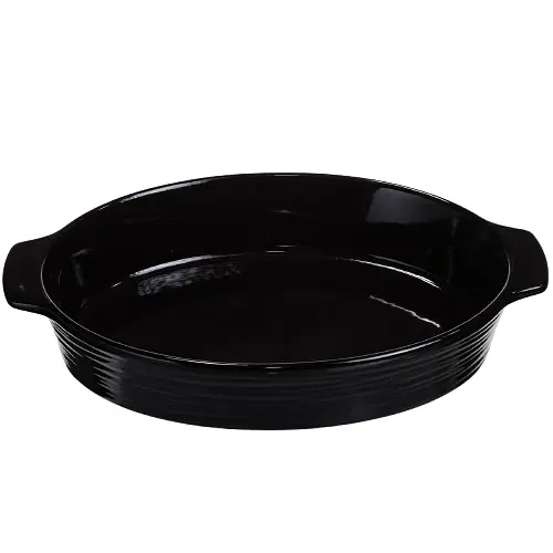 Форма для запікання овальна 36×22.5×7 (см) форма для духовки 2 літри Чорний Yiwu SH1290 - фото 3