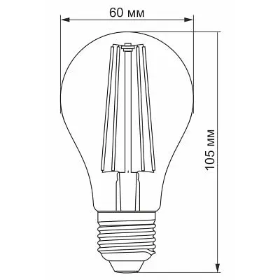 Лампочка Videx Filament A60FF 08W E27 1200K (VL-A60FF-08271) - фото 3