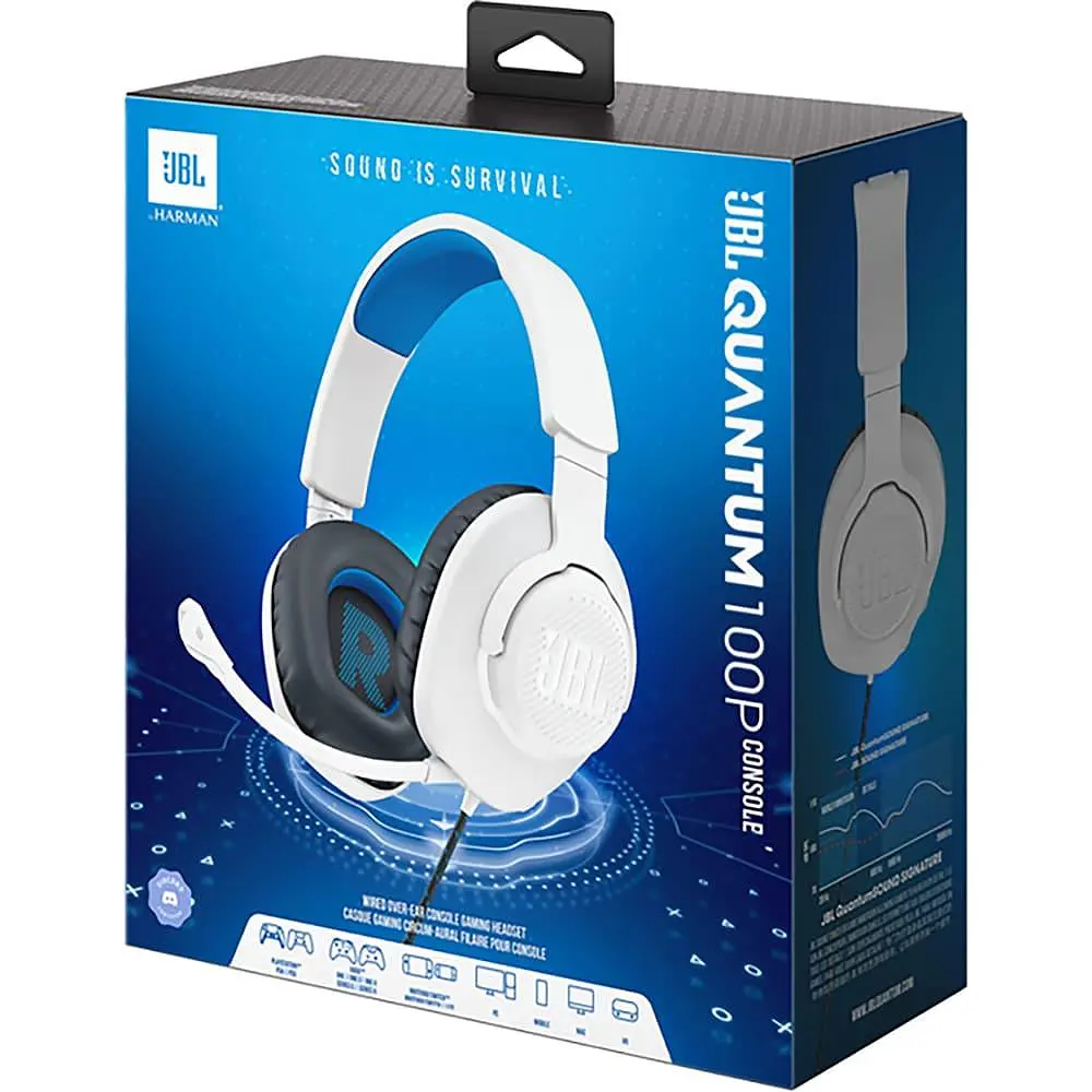 Ігрова гарнітура JBL Quantum 100P Console White (JBLQ100PWHTBLU) - фото 10