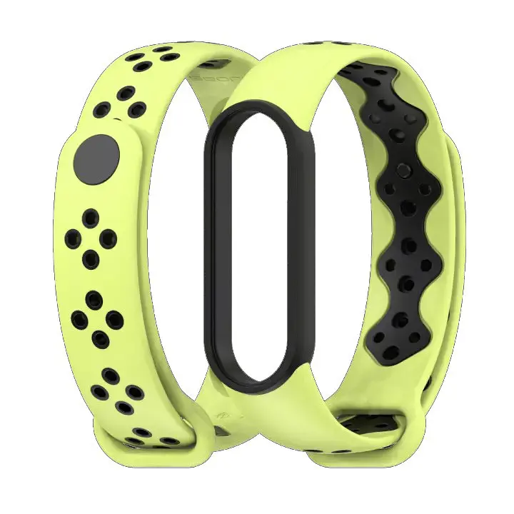 Ремінець MiJobs Sport Style для Xiaomi Mi Band 5/6 Lime Black - фото 3