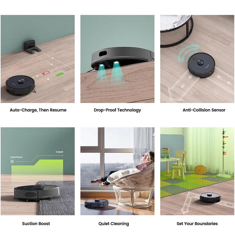 Робот пилосос Kyvol Cybovac L30 Lidar/210ml+210ml/2600 mA/2500 pa/Google Assistant,Amazon Alexa - фото 9
