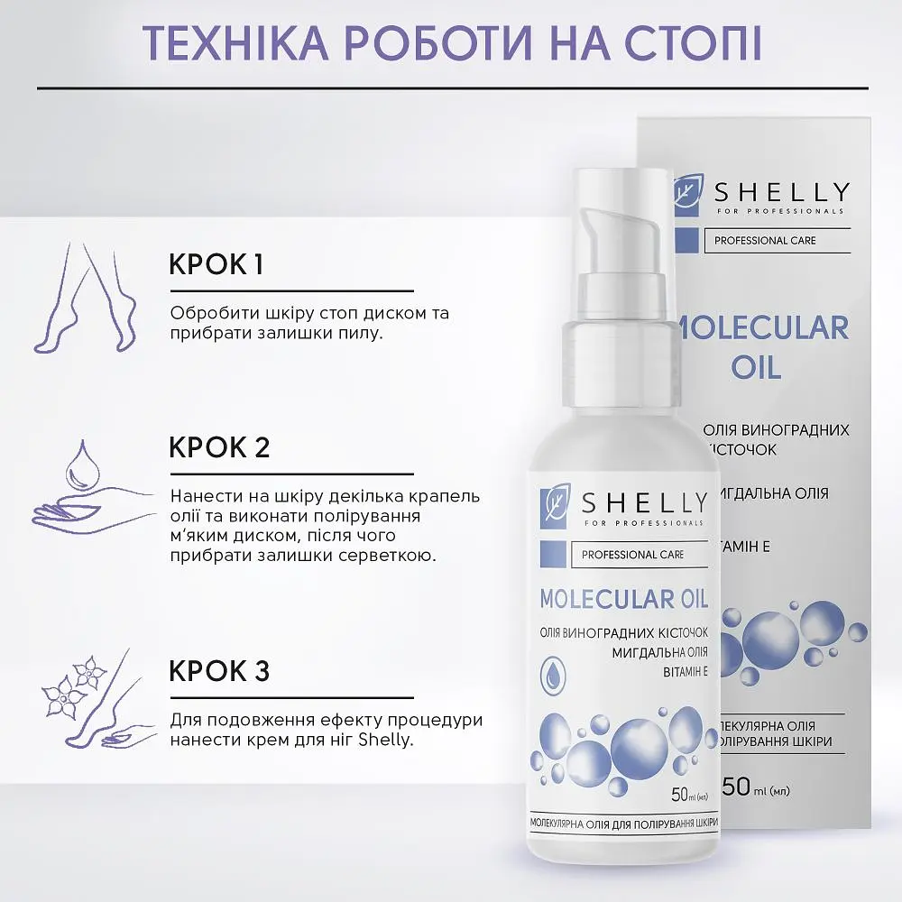 Олія для полірування шкіри Shelly молекулярна 50 мл - фото 6