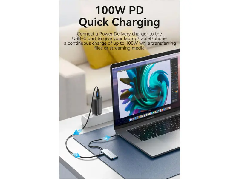 Мультипортовий адаптер Vention 7-in-1 USB-C to HDMI/USB3.0x3/SD/TF/PD (TOPHB) - фото 7