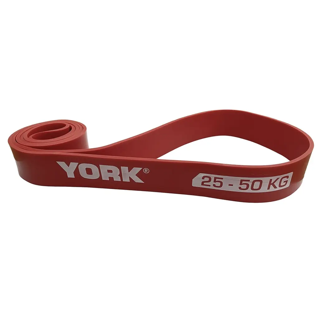 Резинка для фітнесу York 25-50кг - 2080x45x4,5 мм, червоний - фото 2