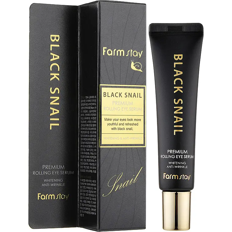 Сироватка-ролер для шкіри навколо очей FarmStay Black Snail Premium Rolling Eye Serum 25 мл - фото 2