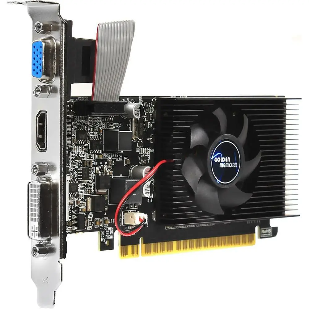 Видеокарта Golden Memory GT 610 1Gb GDDR3, 64-bit, VGA/DVI/HDMI, 810/1333 MHz, Low Profile (GT610D31G64BIT) (GDDR3, 64 bit, PCI-E 3.0 x16) - фото 2