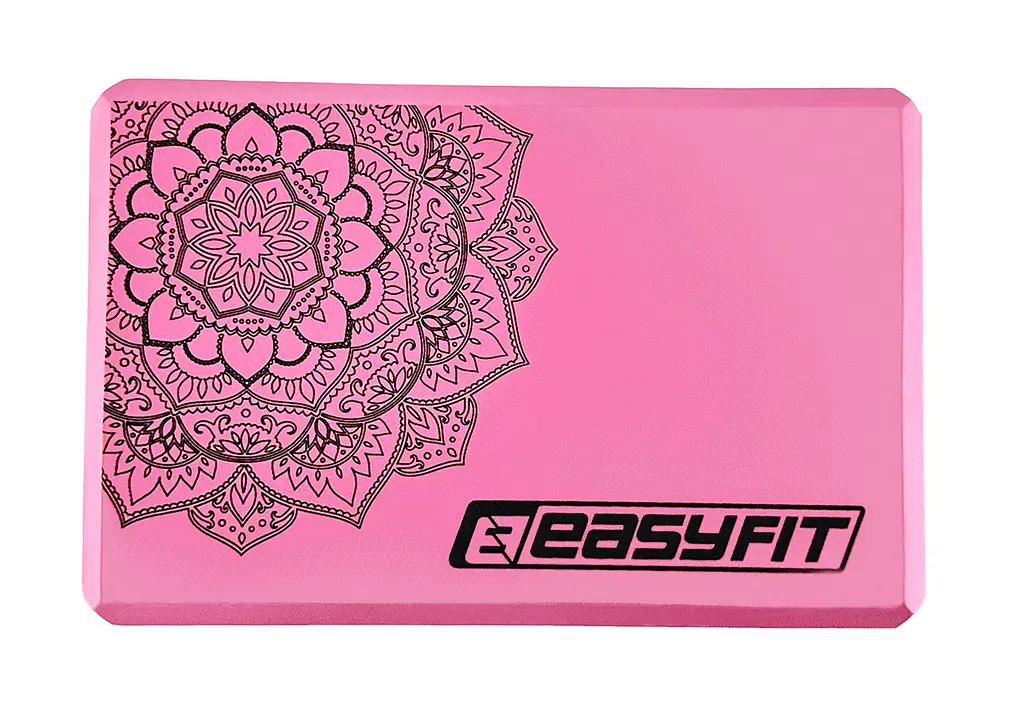 Блок для йоги EasyFit EVA с рисунком розовый - фото 2