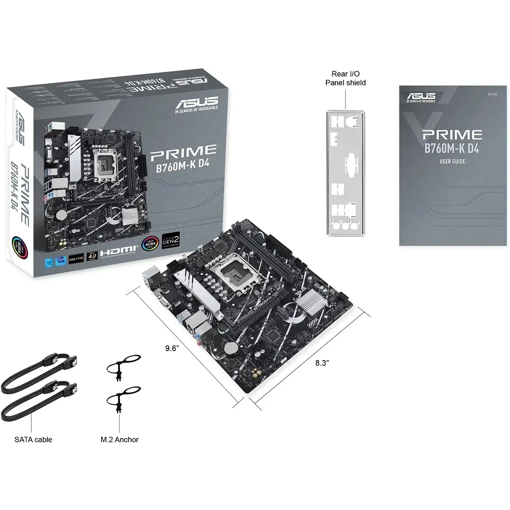 Материнська плата Asus Prime B760M-K D4 s1700 B760 2xDDR4 M.2 HDMI D-Sub mATX - фото 2