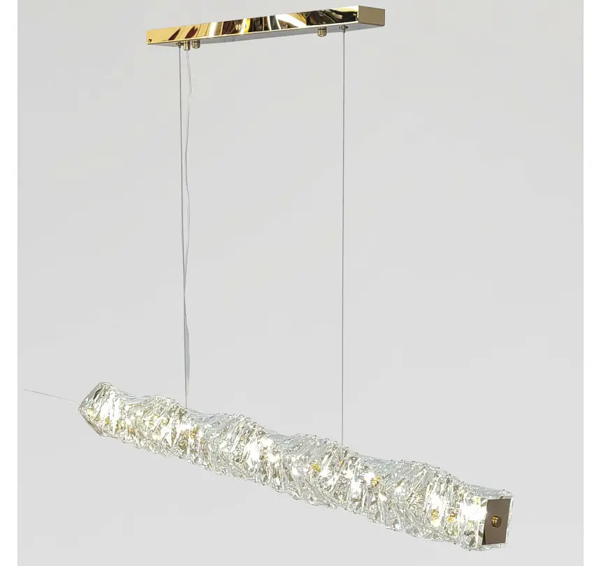 Лінійна золота LED люстра Artlight 88031/L1000GD довжиною 97 см з прозорим декором та 3 режимами 33W - фото 5