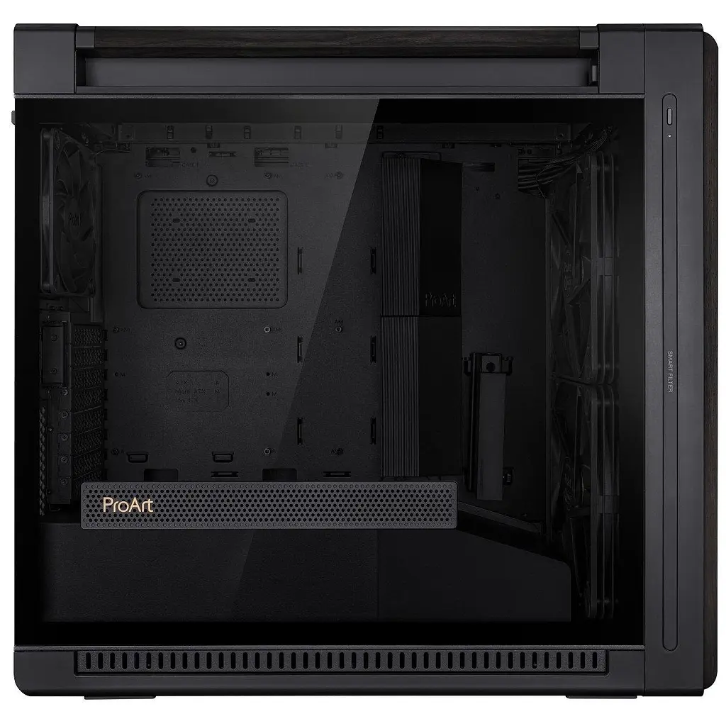 Корпус ASUS ProArt PA602 Wood Edition с закаленным стеклом без блока питания, черный (90DC00J0-B09010) - фото 4