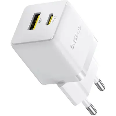 Зарядний пристрій Baseus 1xUSB-C 30 Вт + 1xUSB білий (P1011160A213-00) - фото 9
