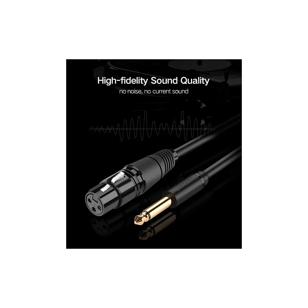 Кабель мультимедійний 6.35mm M to XLR F 2.0m AV131 black Ugreen (20719) - фото 2