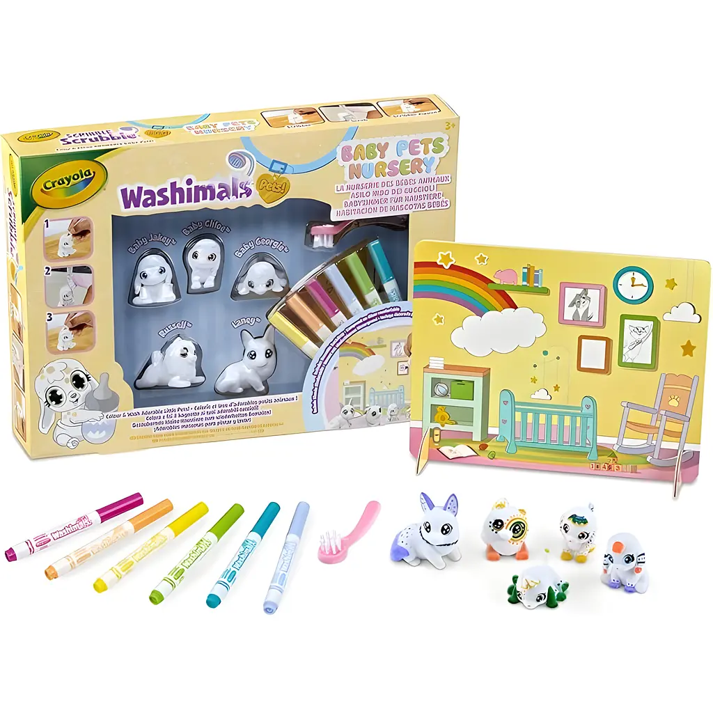 Набор для творчества Crayola Washimals Домашние животные с фломастерами 5 шт.  - фото 2