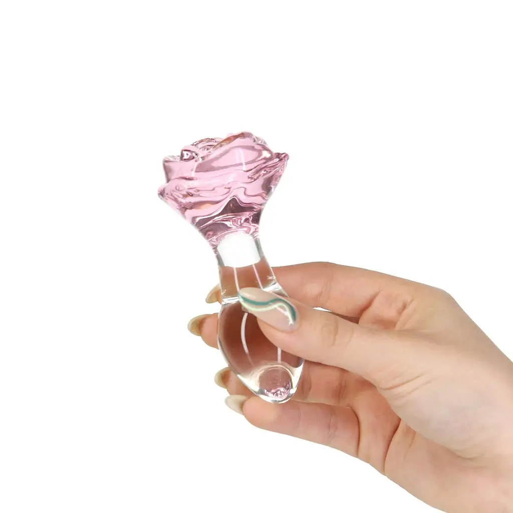 Скляна анальна пробка Pillow Talk Rosy Luxurious Glass Anal Plug, ⌀3,3 см, віброкуля в подарунок - фото 6