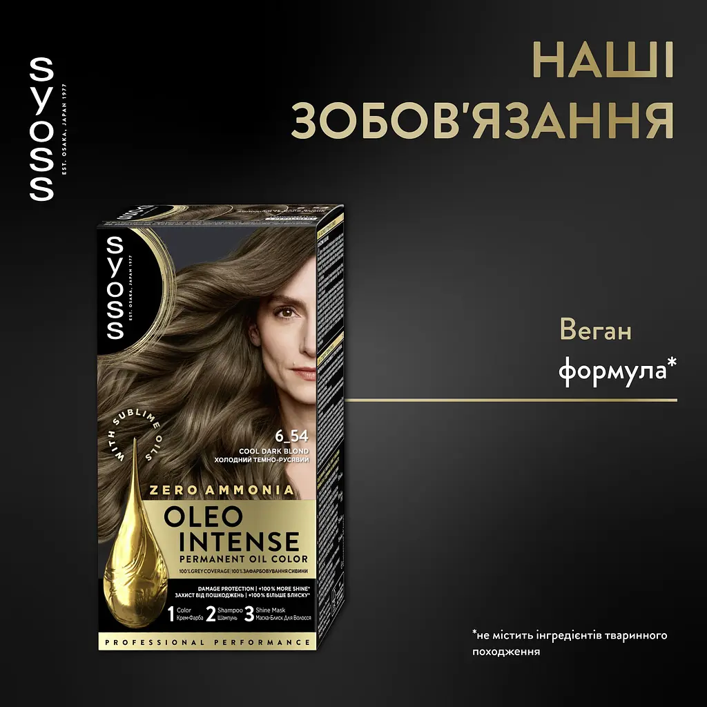 Стійка фарба для волосся Syoss Oleo Intense 6-54 холодний темно-русий 115 мл - фото 2