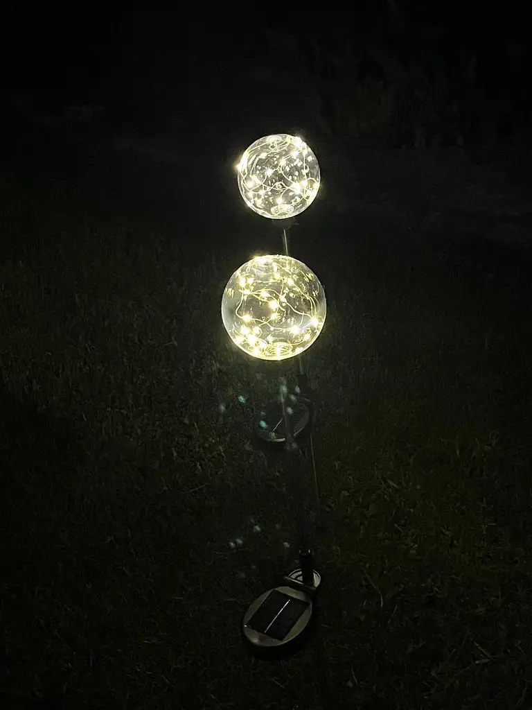 Садовий світильник 2 шт SunLamp 10501 на сонячній батареї куля 20см 20 LED тепло-біле світло - фото 8