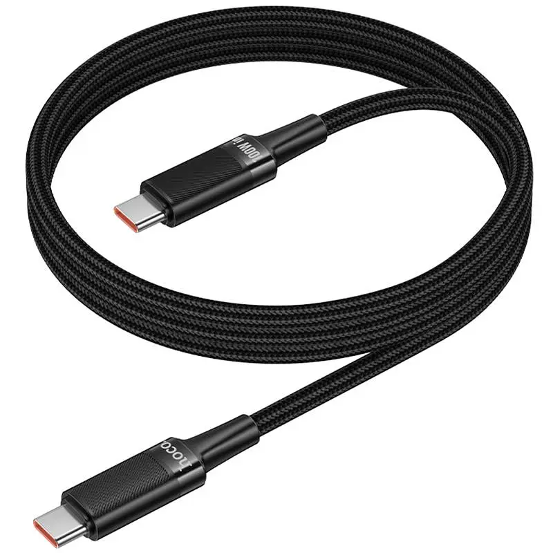 Дата кабель Hoco U153 Extreme Type-C to Type-C 100W (1.2m) Black - фото 3