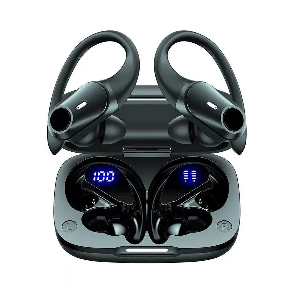Спортивні бездротові Bluetooth навушники TWS T59, з індикатором заряду і кнопками управління та LED-дисплеєм - фото 2