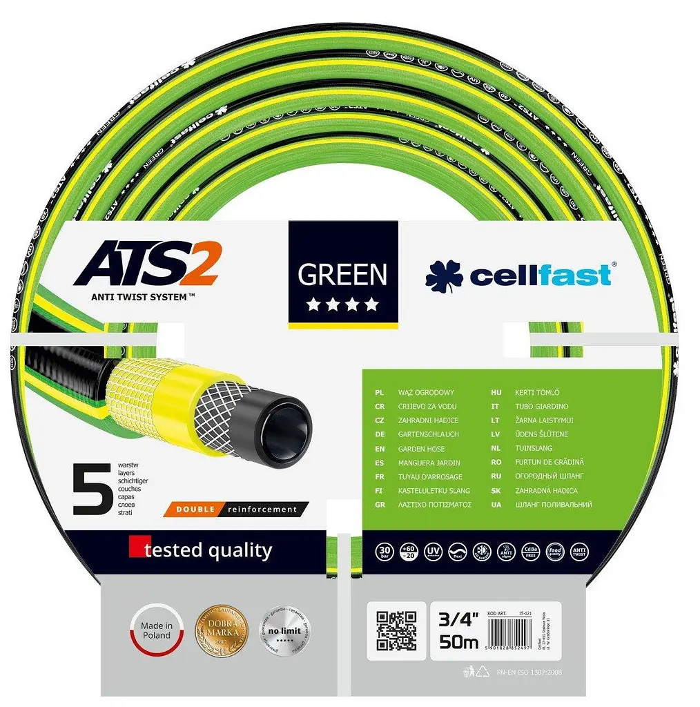 Шланг садовий GREEN ATS 3/4" 50м 5 шарів до 30бар -20…+60°C Cellfast sad0001924 - фото 2