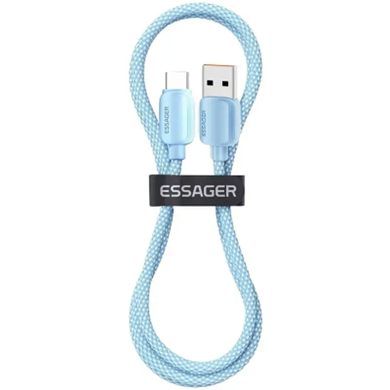Дата кабель USB 2.0 AM to USB-C 1.0m 100W blue Essager (EXC7A-WL03-P) - фото 4