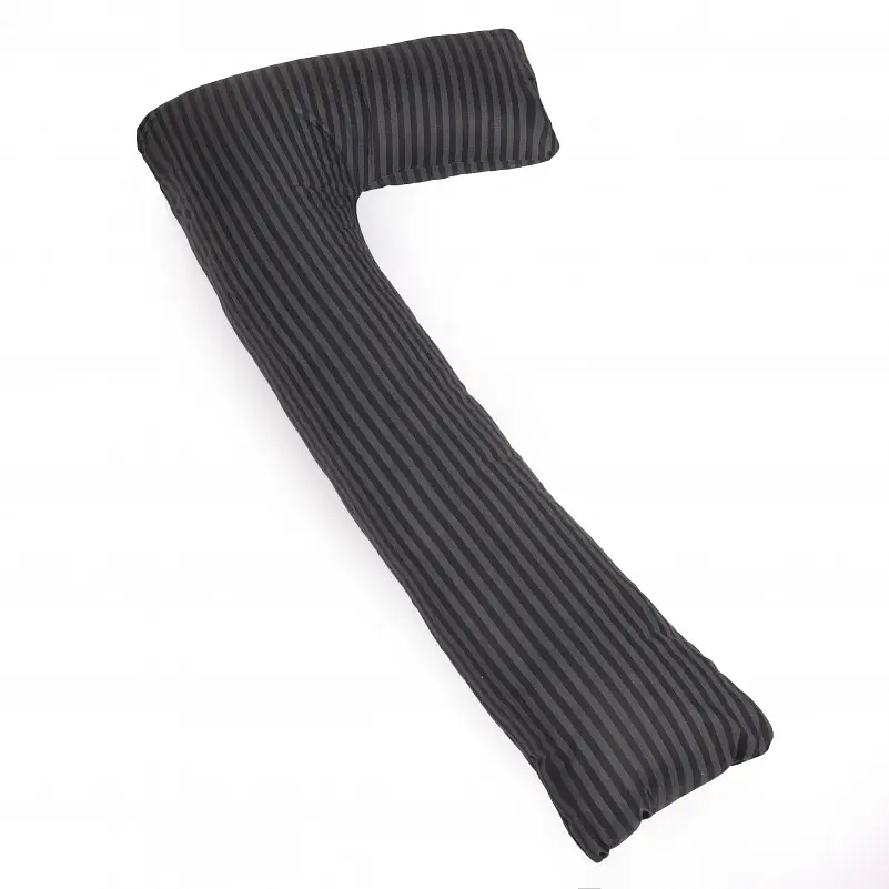 Подушка для беременных и отдыха MirSon Г-образная №5002 Color Line Stripe Black 140х40х20 см черная (2200010969535) - фото 2