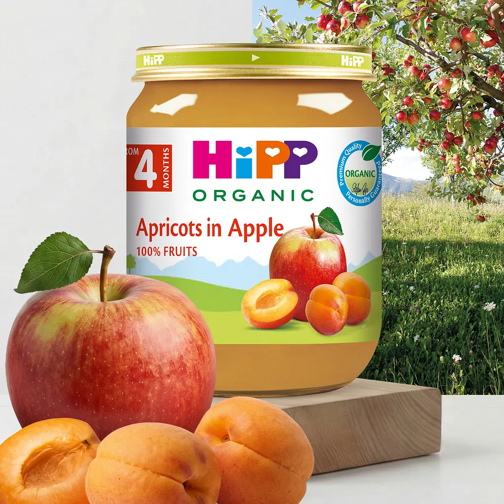 Органічне пюре фруктове HiPP Абрикос-Яблуко 125 г - фото 2