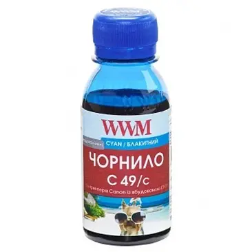 Чорнило WWM GI-490C для Canon Pixma G1400/2400/3400 100г Cyan водорозчинне (C49/C-2) - фото 2