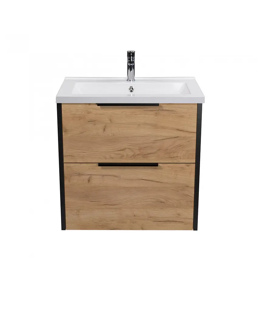 Тумба Мойдодир Line Craft 60 з умивальником Cosmo 60 дуб крафт/Чорний - фото 6