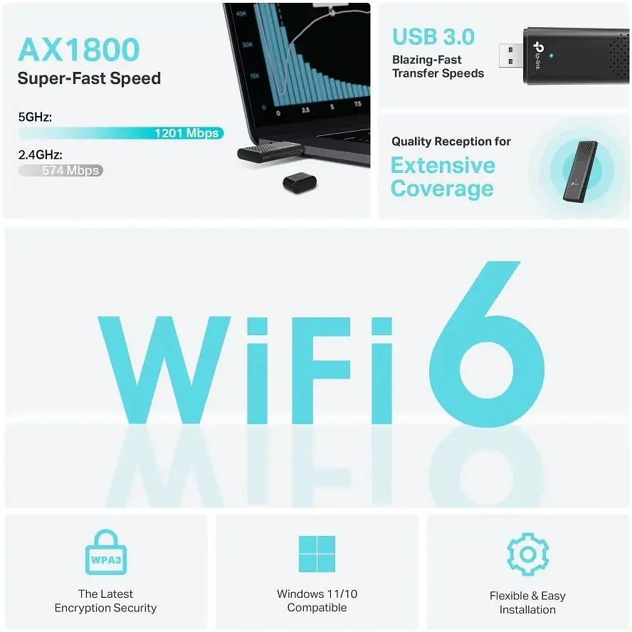 Адаптер WiFi TP-Link Archer TX20U AX1800, USB - фото 7