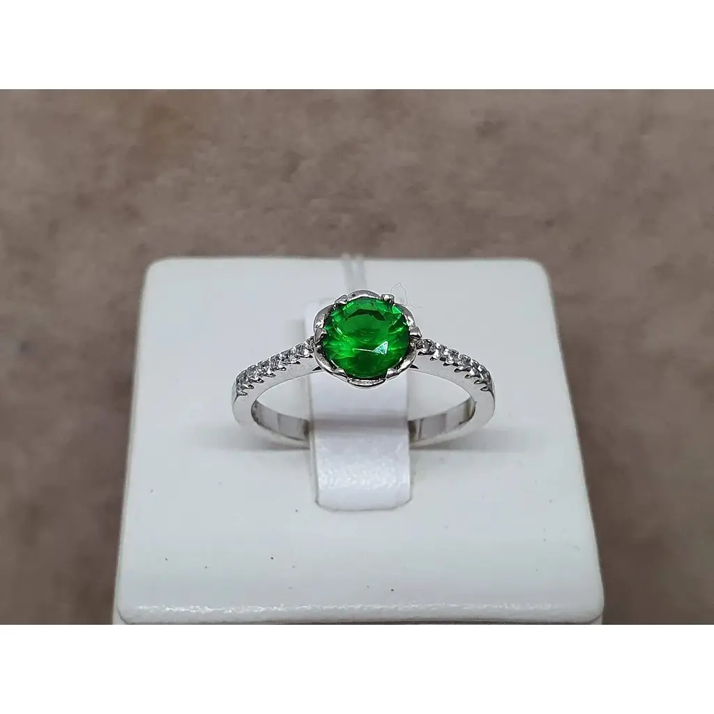 Срібне кільце TOP Silver з фіанітом. 9510168З 17,5 - фото 4