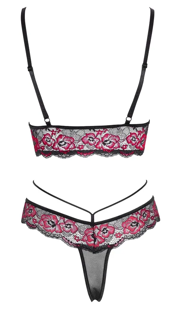 Комплект білизни Cottelli Lingerie Bra Set M чорний з червоним - фото 4