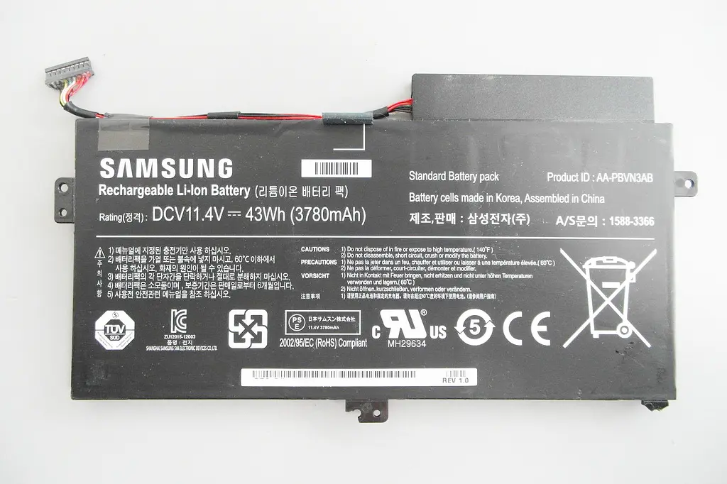 Акумулятор для ноутбука Samsung 370R5 AA-PBVN3AB, 43Wh (3780 mAh), 3cell, 11.4V, Li-ion, чорний - фото 2