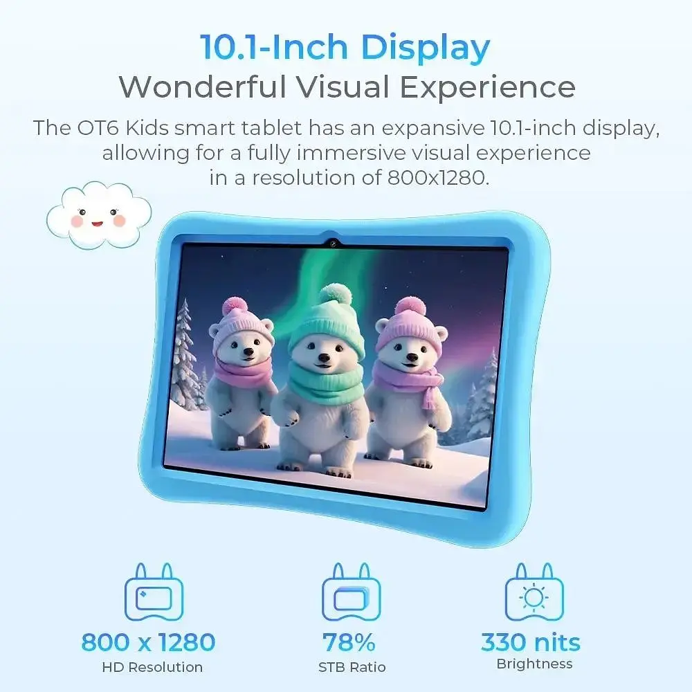 Планшет Oukitel OT6kids 10" HD+ /4GB/64GB/ RK3562 /8000mAh/ 5+2Мп/ WIFI Blue (OT6_Kids_Blue) - фото 2