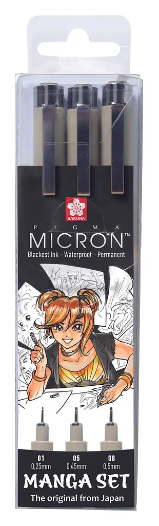 Набір лінерів Sakura PIGMA MICRON MANGA 3 шт.