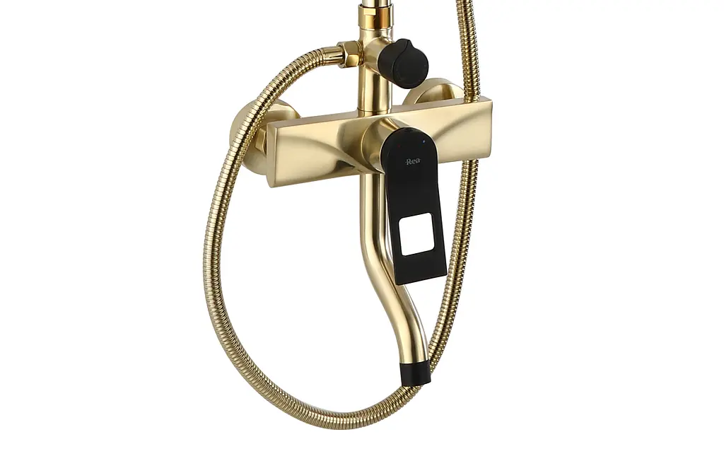 Душевая система Rea Soul с изливом brushed gold REA-B9962, Золотой - фото 2