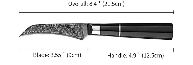 Ніж для чищення овочів Damascus DK-EK 2008 VG-10 9 см Дамаська сталь 67 шарів - фото 2