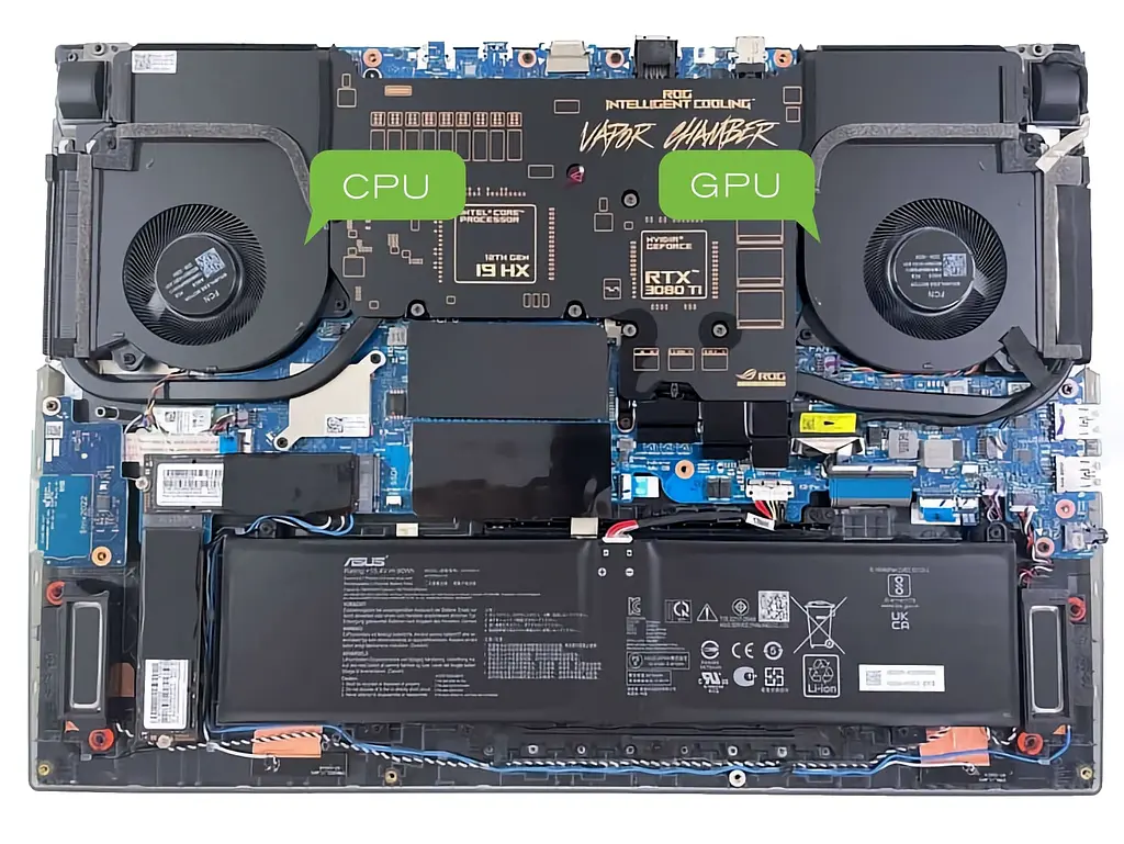 Вентилятор Asus кулер 12V для моделей ноутбука ROG Strix Scar 17 G733PY, G733PYV, G733PZ (GPU Fan) 13NR0DB0P01011, 12V, 4pin - фото 3