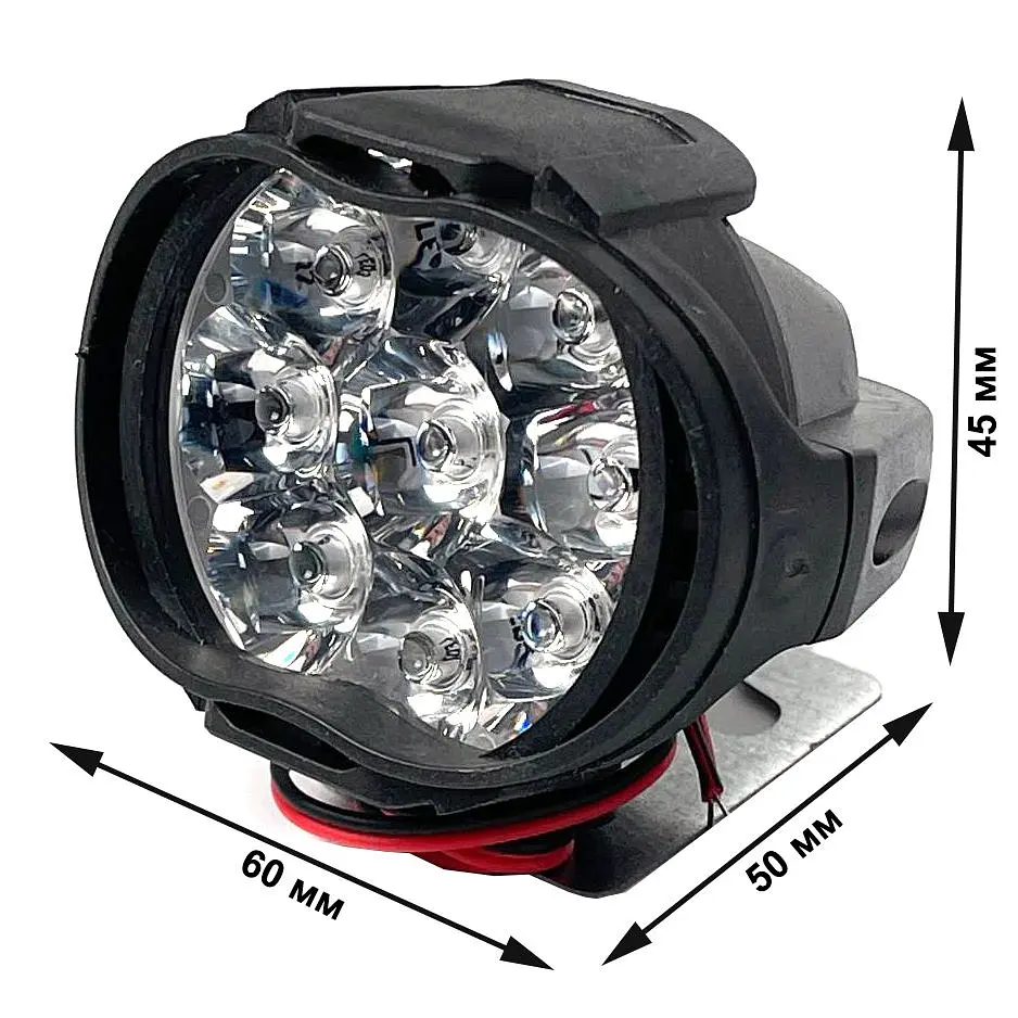 Додаткова LED фара 15W (1.1W x 9) 12-85V 60x50x45 мм Далекий Spot - фото 2
