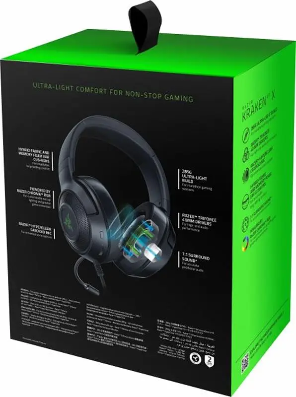 Навушники Razer з мікрофоном Kraken V3 X Black FRML Packaging (RZ04-03750300-R3M1) - фото 7