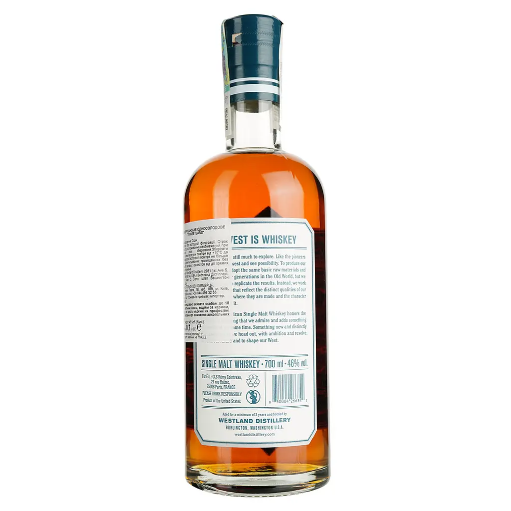 Уцінка. Віскі Westland American Oak 46% 0.7 л в подарунковій упаковці  - фото 5