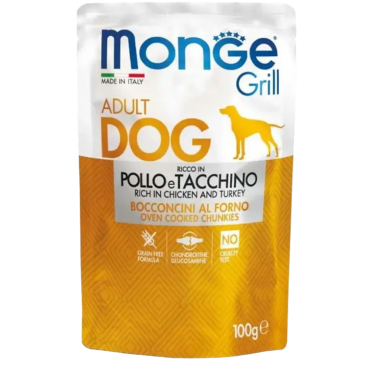 Влажный корм Monge Dog Grill курица с индейкой, 100 г (70013116) - фото 2