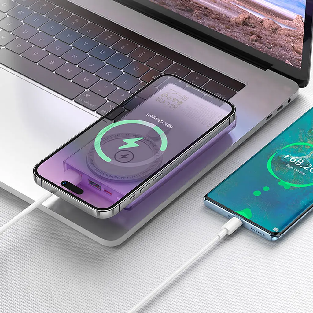 Зовнішній акумулятор Hoco Q22 Taurus MagSafe 10000mAh 22.5W White [612159] [112985] - фото 7