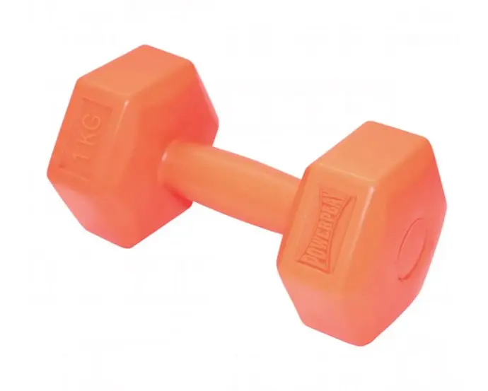 Гантель композитная PowerPlay 4124 Hercules 1 кг Оранжевая 1 шт (PP_4124_1kg) - фото 2