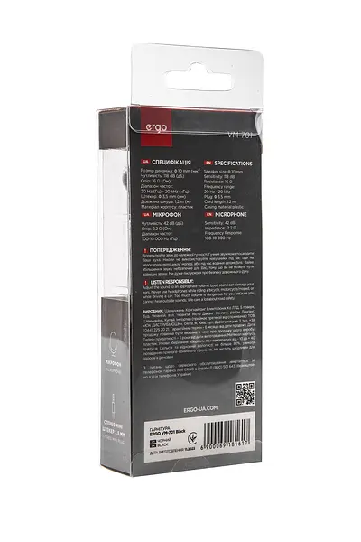 Гарнитура Ergo VM-701 Black (VM-701K) - фото 4