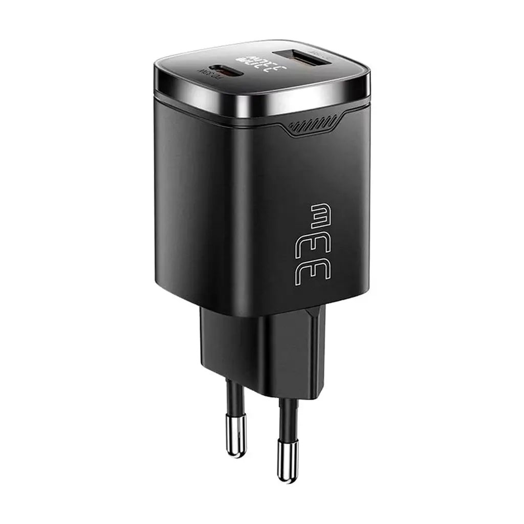 Зарядное устройство 1xUSB-C + 1xUSB 33W GaN black Essager (ECT33W-GMB01-Z) - фото 4