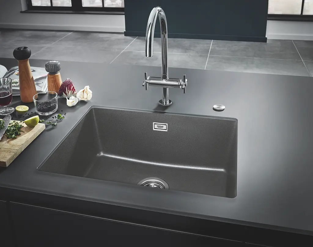 Кухонна мийка Grohe K700U із композиту 31655AT0, Чорний - фото 2