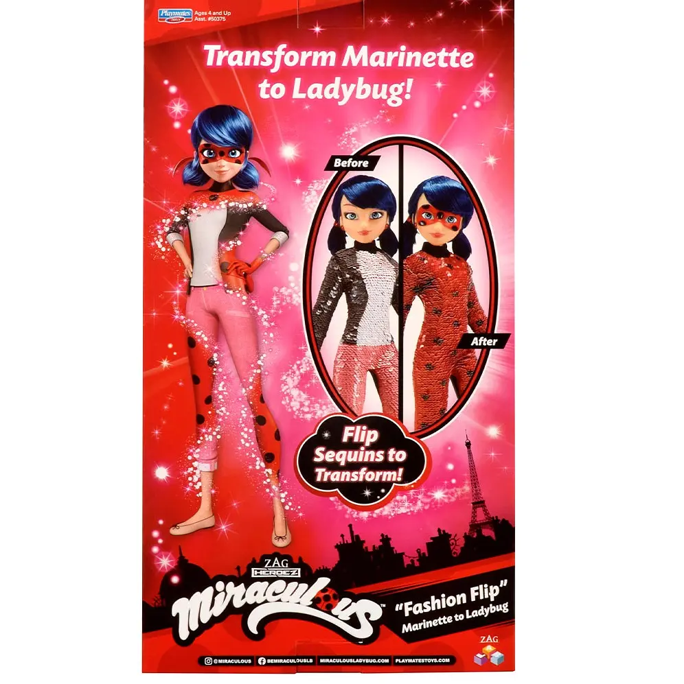 Лялька Miraculous Леді Баг та Супер-Кіт у костюмі з паєтками - Модне перетворення Марінетт у Леді Баг, 26 см (50375) - фото 8