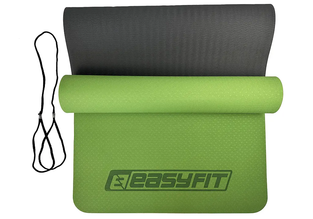 Килимок для йоги та фітнесу EasyFit TPE+TC 6мм двошаровий зелений-чорний (EF-1924-GNBK) - фото 12