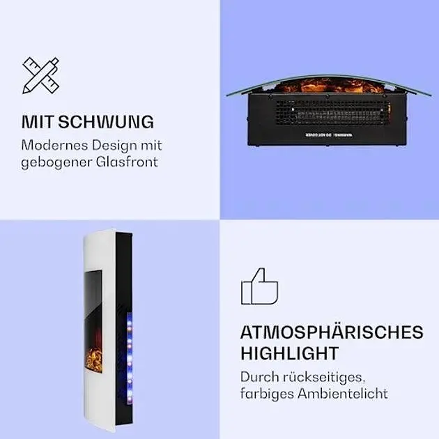 Камин электрический Klarstein Lausanne Lamington 2000W (10038006) - фото 2